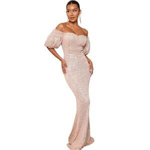 Fashion Nova God's Gift Sequin Maxi dress Size Medium